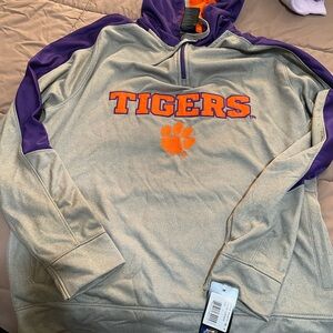 Clemson Tigers Men's Gray & Purple Pullover Hoodie